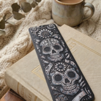 Marque-page tête de mort 3D