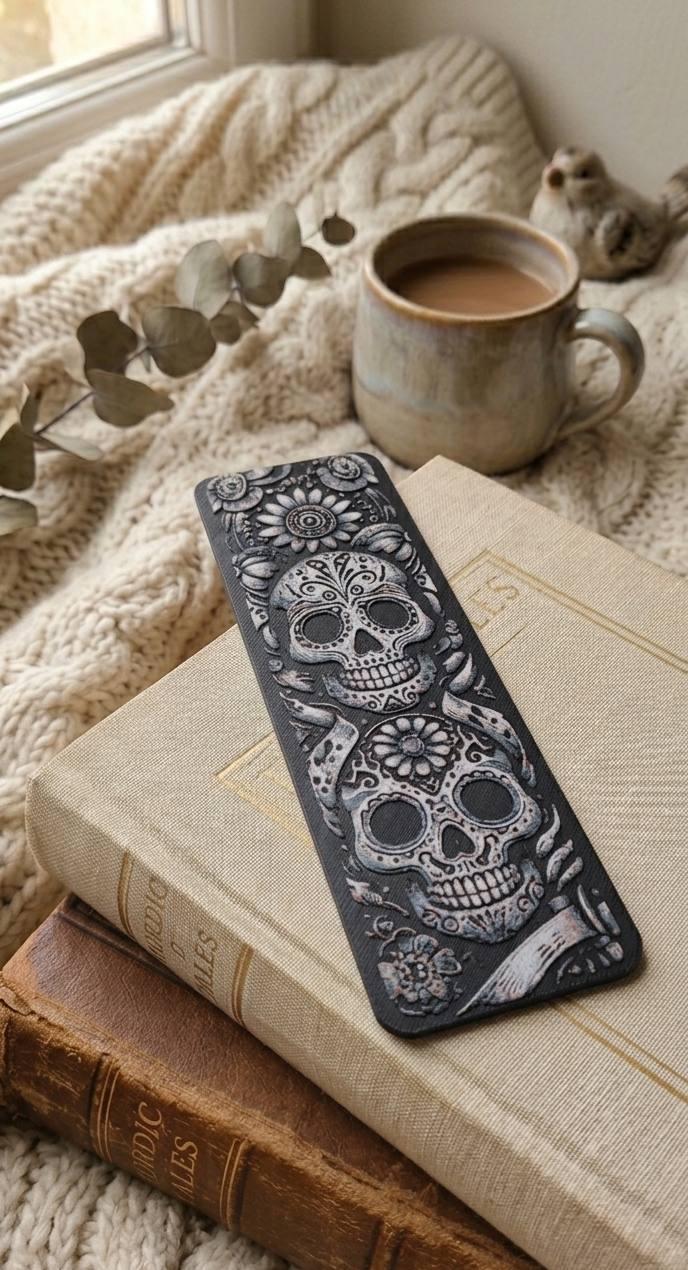 Marque-page tête de mort 3D