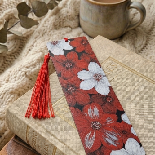 Marque-page5 Marque-page fleurs rouge 3D